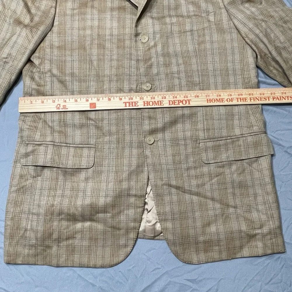Isaia Napoli Jacket Mens 3Button SportCoat 140s Wool Brown Plaid 56IT US46 Flaws